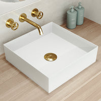 UltraThin™ Modern White Matte Stone™ 16 in. L x 16 in. W Square Vessel Bathroom Sink