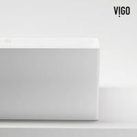 UltraThin™ Modern White Matte Stone™ 16 inches L x 16 in. W Square Vessel Bathroom Sink