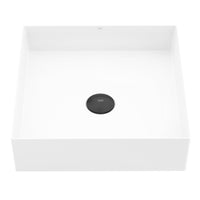 UltraThin™ Modern White Matte Stone™ 16 in. L x 16 in. W Square Vessel Bathroom Sink