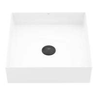 UltraThin™ Modern White Matte Stone™ 16 inches L x 16 in. W Square Vessel Bathroom Sink