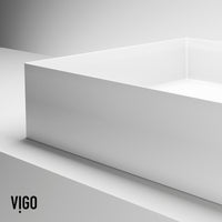 UltraThin™ Modern White Matte Stone™ 16 in. L x 16 in. W Square Vessel Bathroom Sink