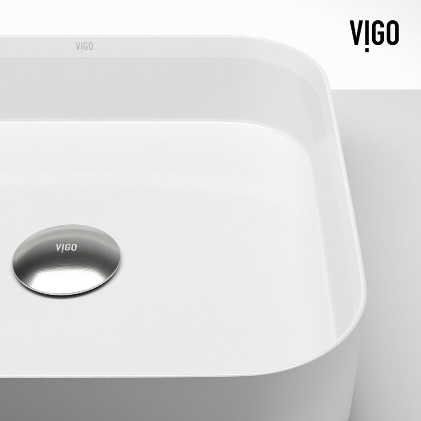 UltraThin™ Modern White Matte Stone™ 16 in. L x 16 in. W Square Vessel Bathroom Sink