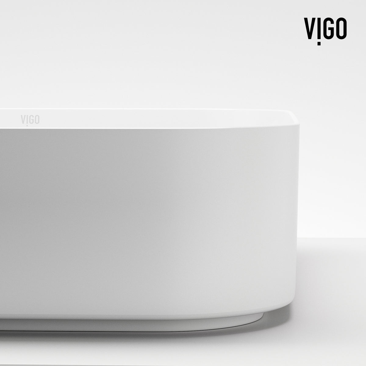 UltraThin™ Modern White Matte Stone™ 16 in. L x 16 in. W Square Vessel Bathroom Sink