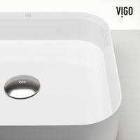 UltraThin™ Modern White Matte Stone™ 16 in. L x 16 in. W Square Vessel Bathroom Sink