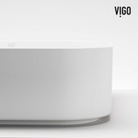 UltraThin™ Modern White Matte Stone™ 16 in. L x 16 in. W Square Vessel Bathroom Sink