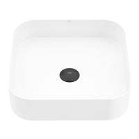 UltraThin™ Modern White Matte Stone™ 16 in. L x 16 in. W Square Vessel Bathroom Sink