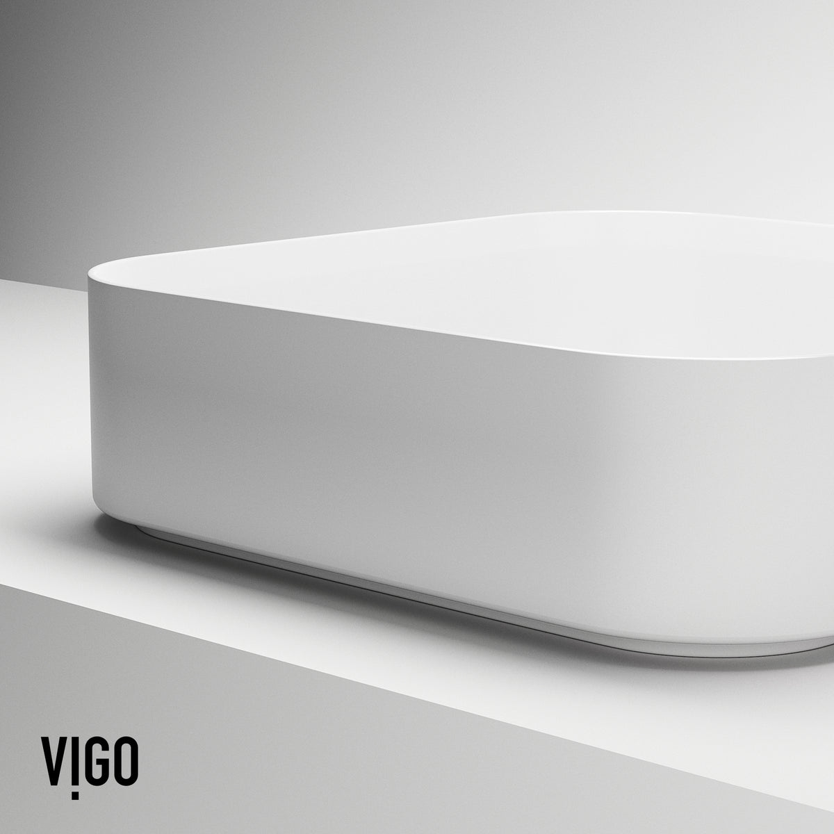 UltraThin™ Modern White Matte Stone™ 16 in. L x 16 in. W Square Vessel Bathroom Sink