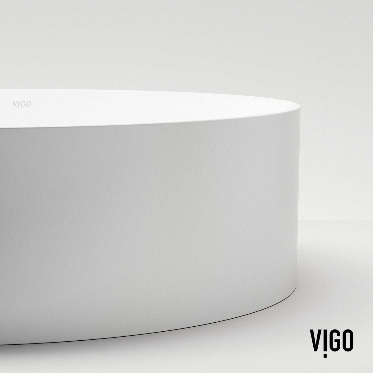 Elan Modern White Matte Stone™ 16-inch round vessel bathroom sink with smooth matte finish and durable stone composite material