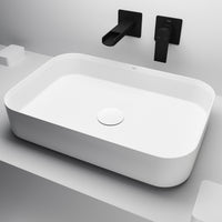 UltraThin™ Modern White Matte Stone™ 21 in. L x 14 in. W Rectangular Vessel Bathroom Sink