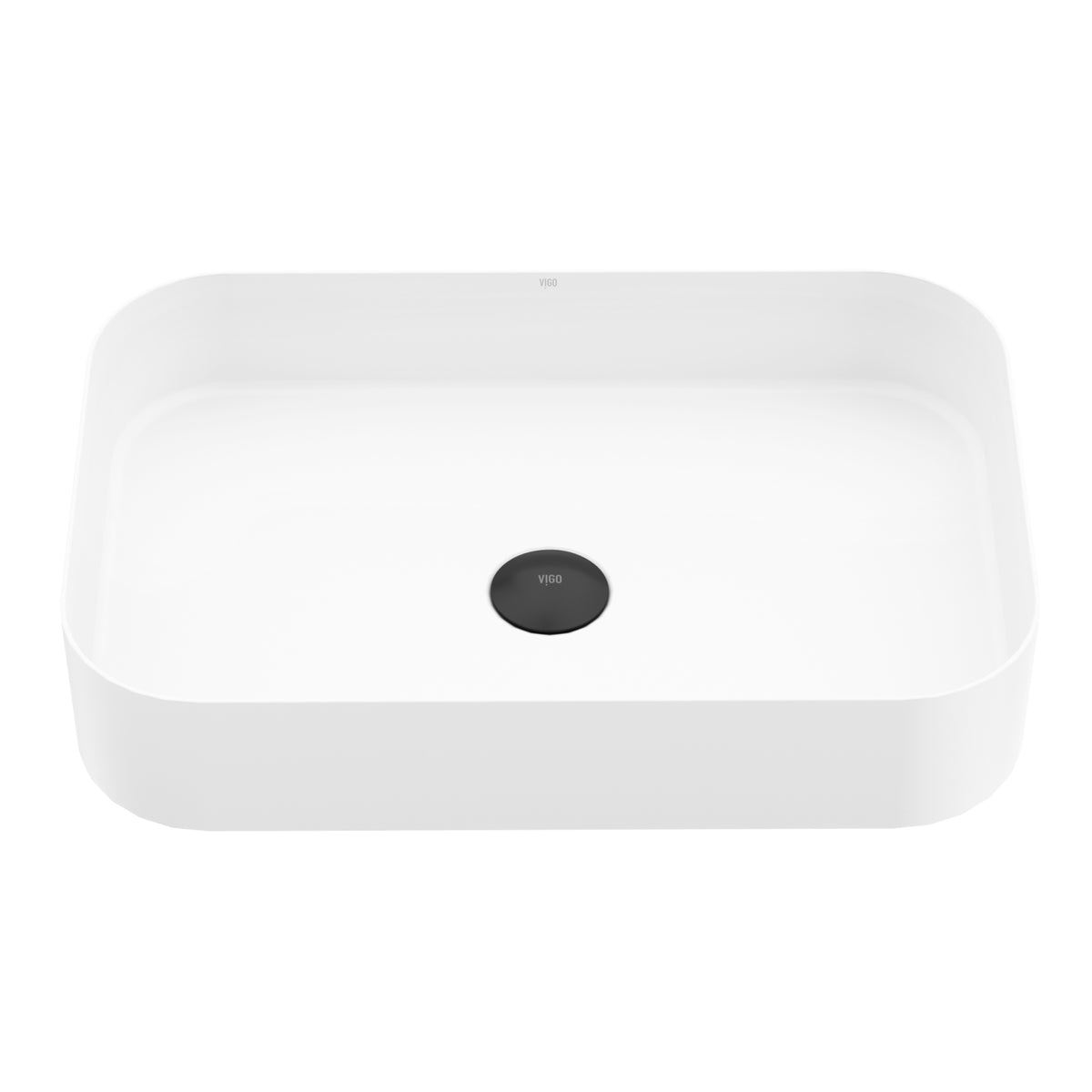 UltraThin™ Modern White Matte Stone™ 21 in. L x 14 in. W Rectangular Vessel Bathroom Sink