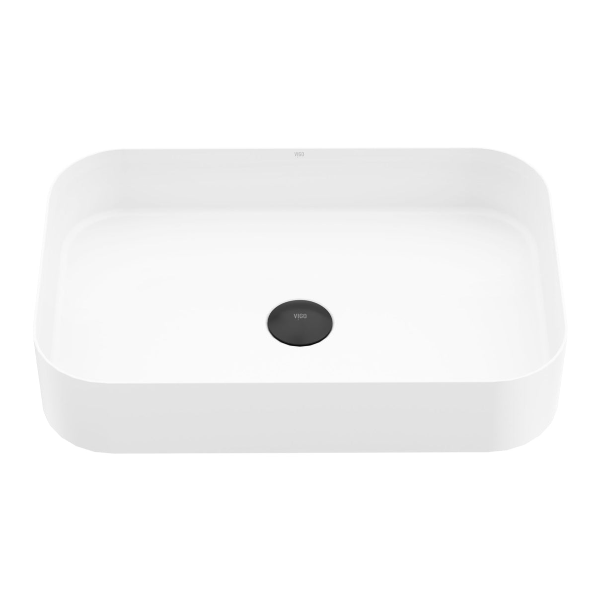 UltraThin™ Modern White Matte Stone™ rectangular vessel sink 21x14 inch minimalist bathroom fixture