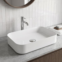 UltraThin™ Modern White Matte Stone™ 21 in. L x 14 in. W Rectangular Vessel Bathroom Sink