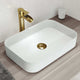 UltraThin™ Modern White Matte Stone™ 21x14 in rectangular vessel bathroom sink and gold faucet
