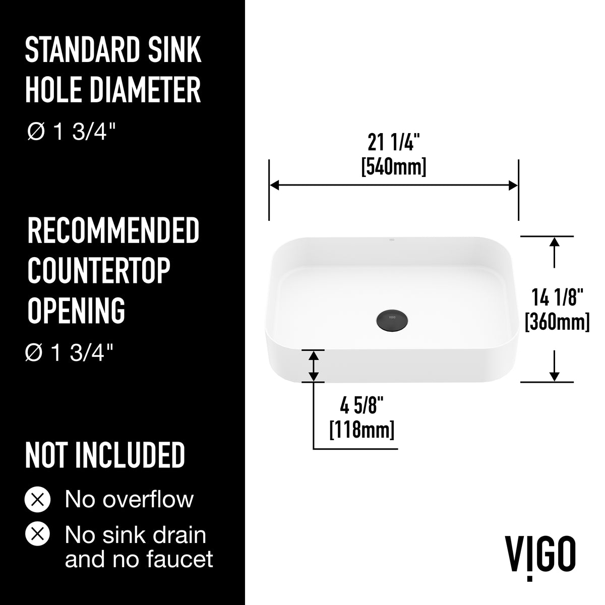 UltraThin™ Modern White Matte Stone™ 21 in. L x 14 in. W Rectangular Vessel Bathroom Sink