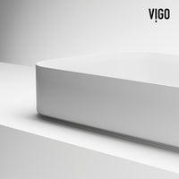 UltraThin™ Modern White Matte Stone™ 21 in. L x 14 in. W Rectangular Vessel Bathroom Sink