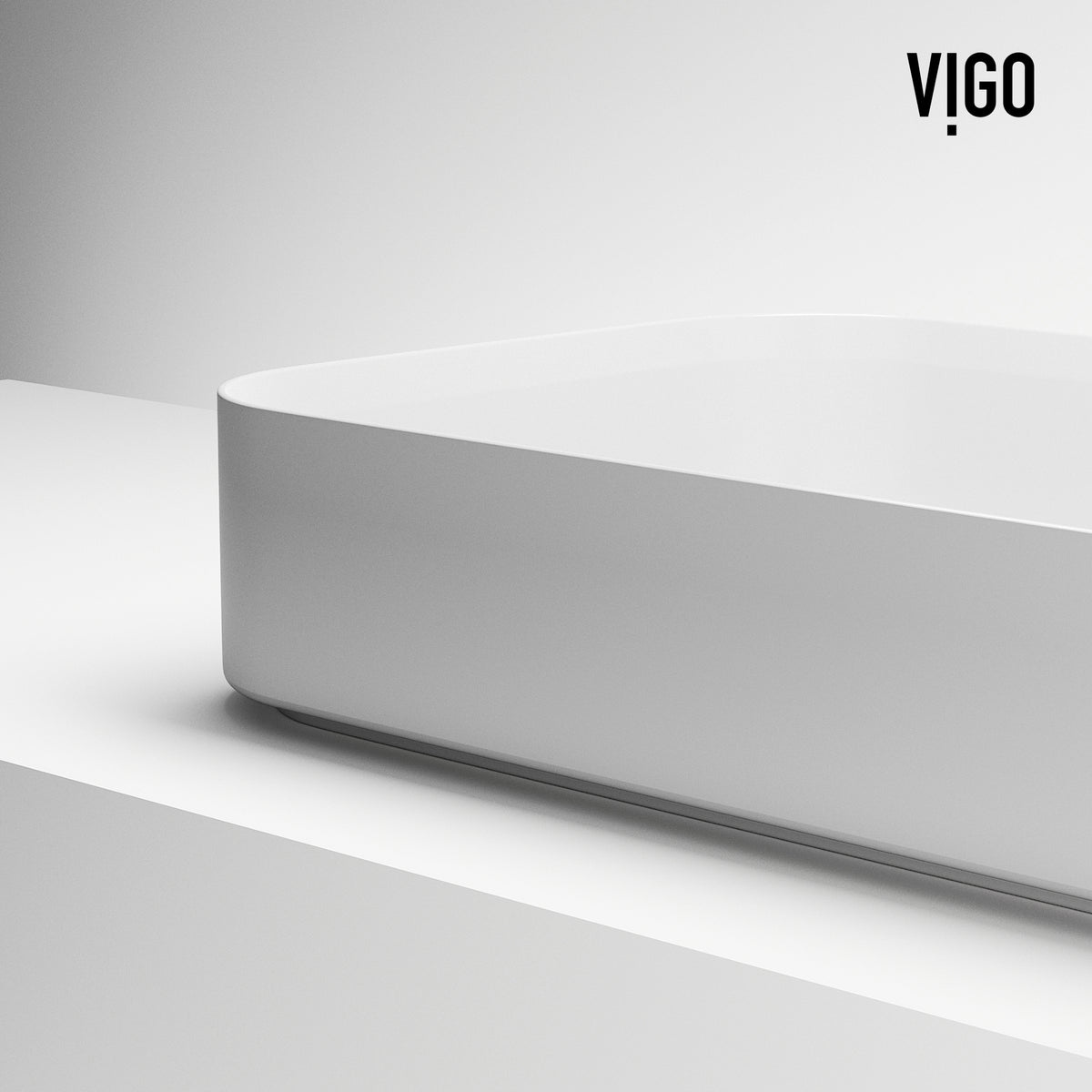 UltraThin™ Modern White Matte Stone™ 21 in. L x 14 in. W Rectangular Vessel Bathroom Sink