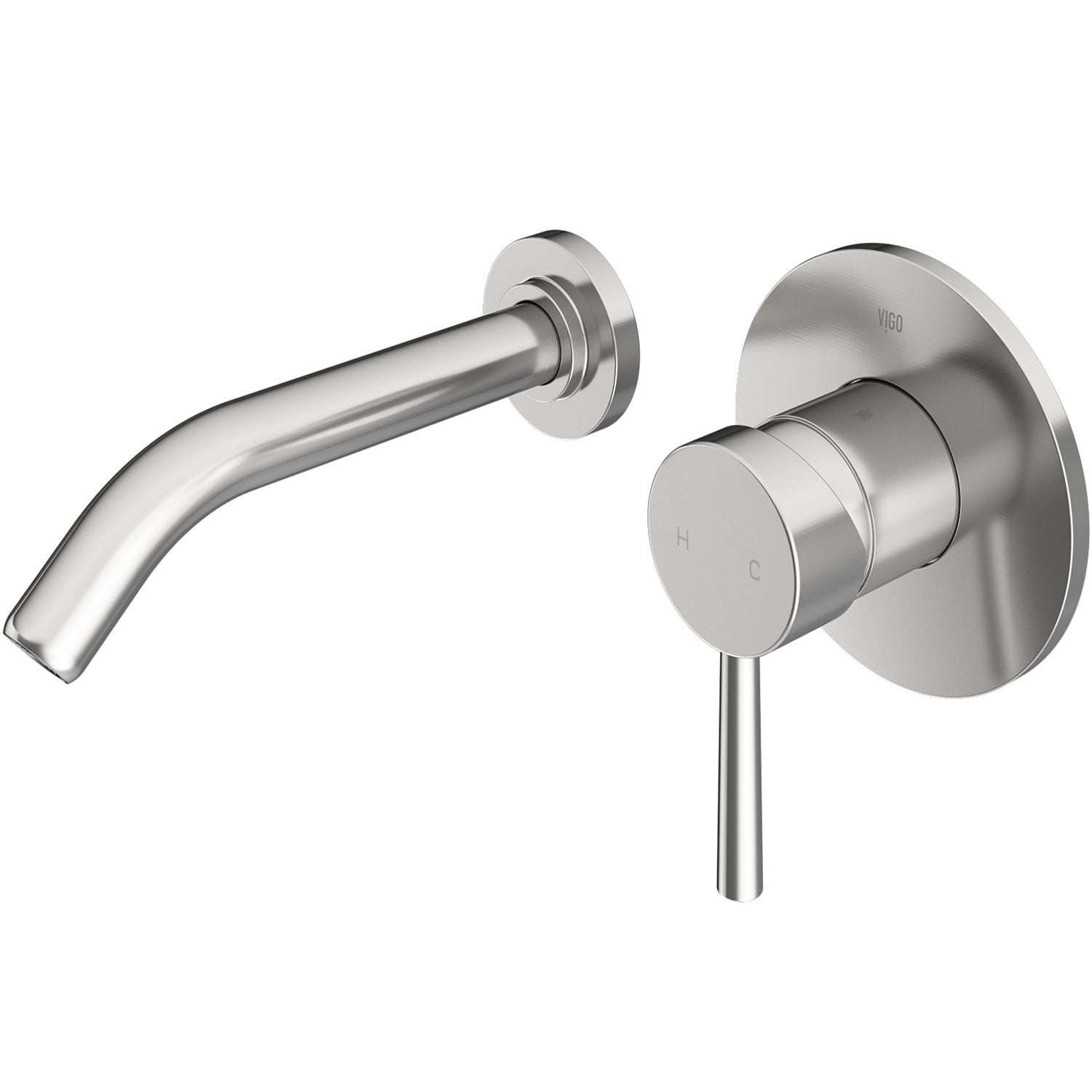 Modern ceramic disc valve faucet in brushed nickel finish with included hardware