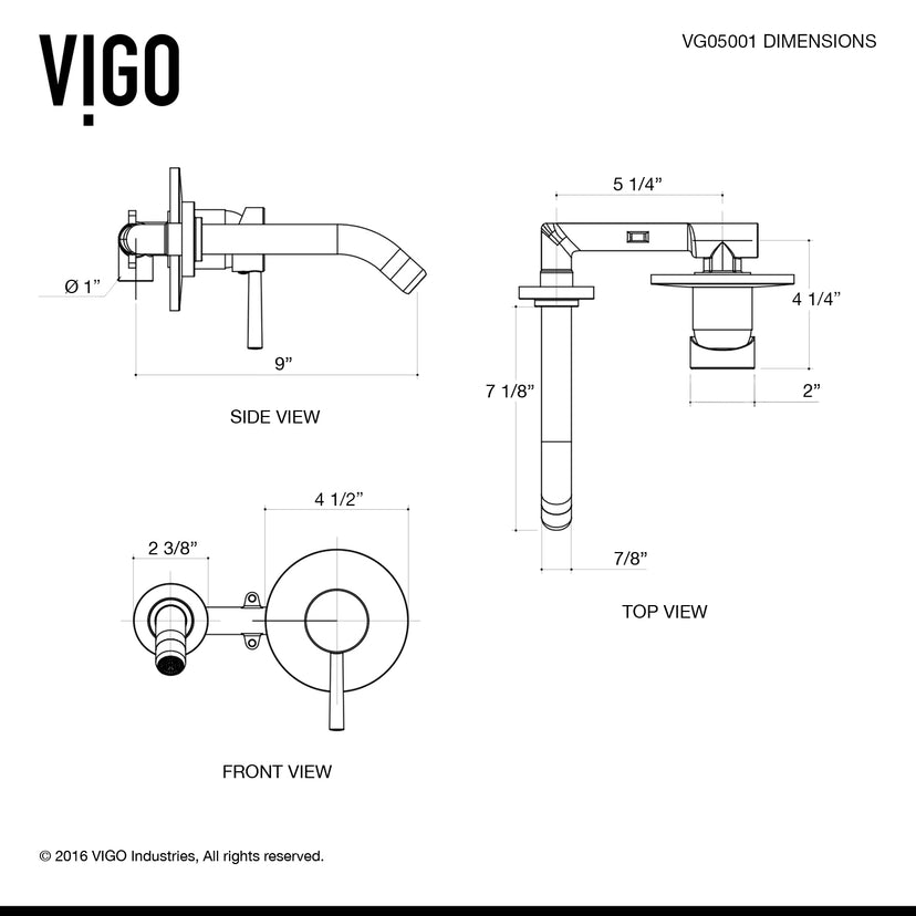 Noma Olus Wall Mount Bathroom Faucet