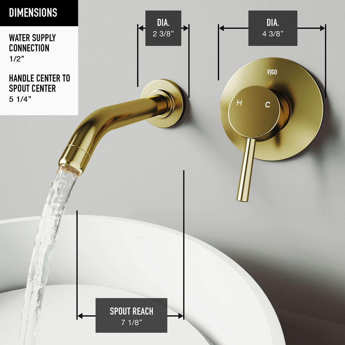 Noma Olus Wall Mount Bathroom Faucet