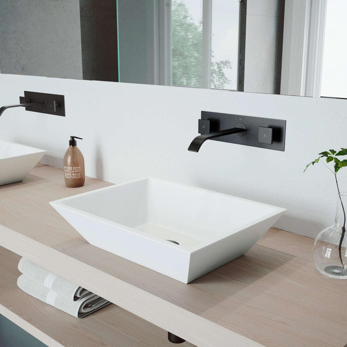 Low lead matte black faucet featuring hot cold indicators
