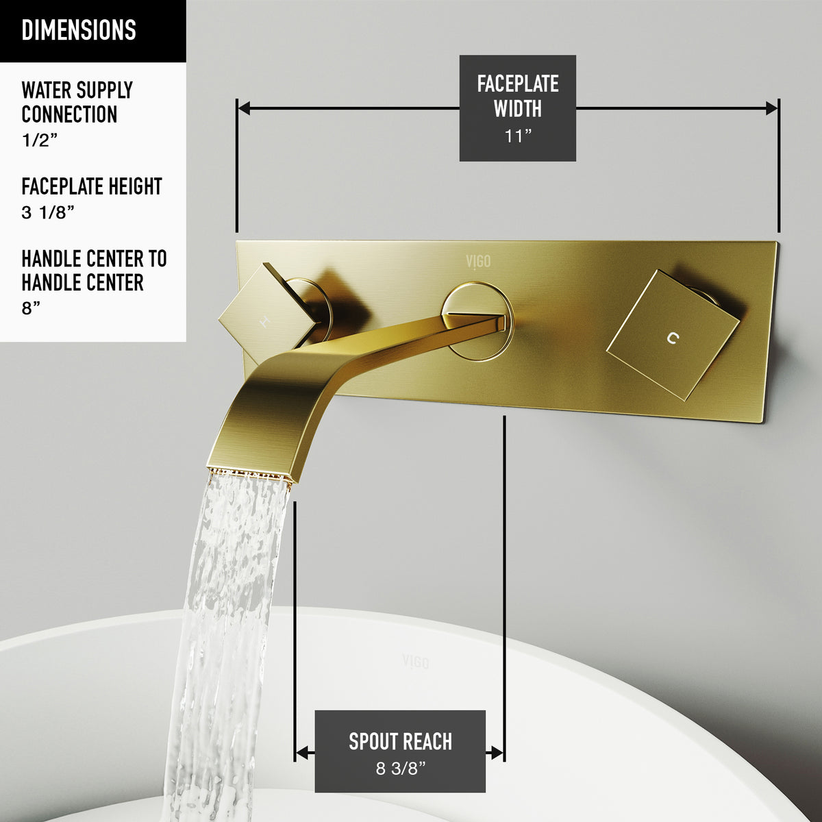 Satro Wall Mount Bathroom Faucet