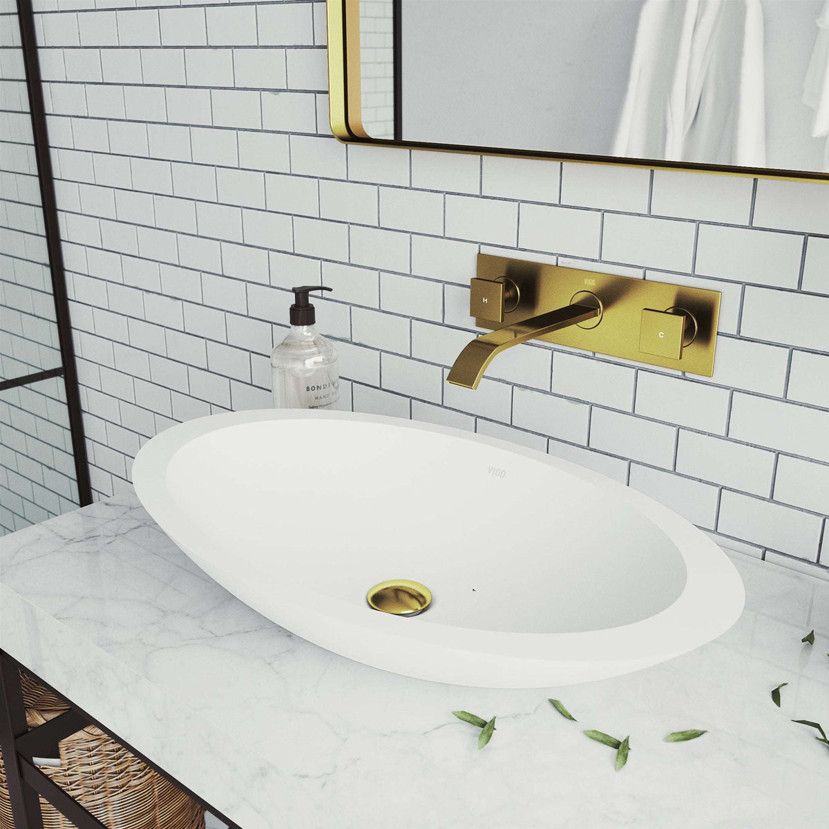 Brass construction wall mount faucet with low flow design