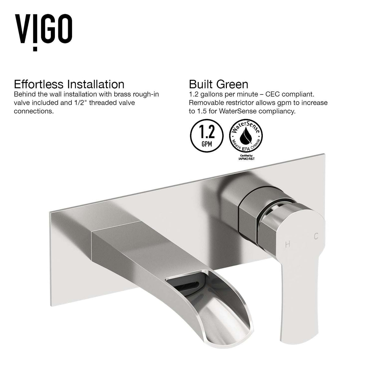 Matte black Paloma wall mount bathroom faucet with 7-inch waterfall spout and single-lever handle