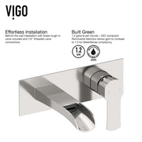Matte black Paloma wall mount bathroom faucet with 7-inch waterfall spout and single-lever handle