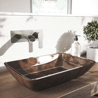 Matte black Paloma wall mount bathroom faucet with waterfall spout and single lever handle