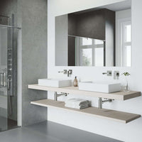 VIGO Amada Wall Mount Bathroom Faucet in Brushed Nickel with waterfall spout and single-lever control