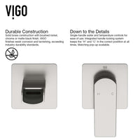 Sleek brushed nickel wall mount bathroom faucet with waterfall spout and single-lever control