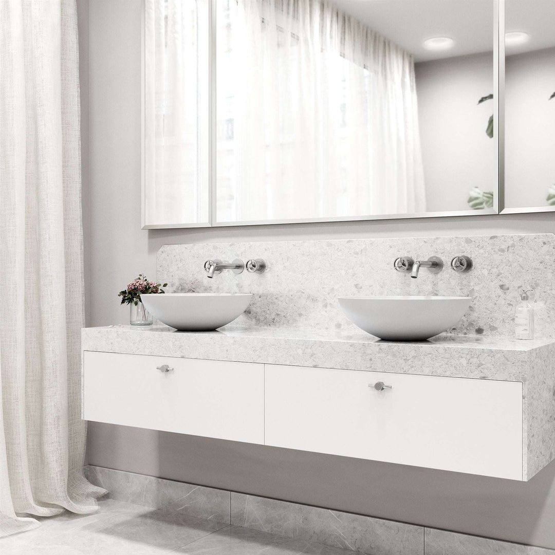 Modern contemporary brass faucet with ceramic disc cartridge and low flow design