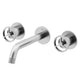 Wall mounted bathroom faucet in brushed nickel finish with included mounting hardware