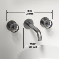 Contemporary style wall mount faucet with NPSM connections and low lead compliance