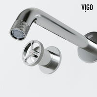 Modern wall mount faucet with included components and corrosion resistant brass body