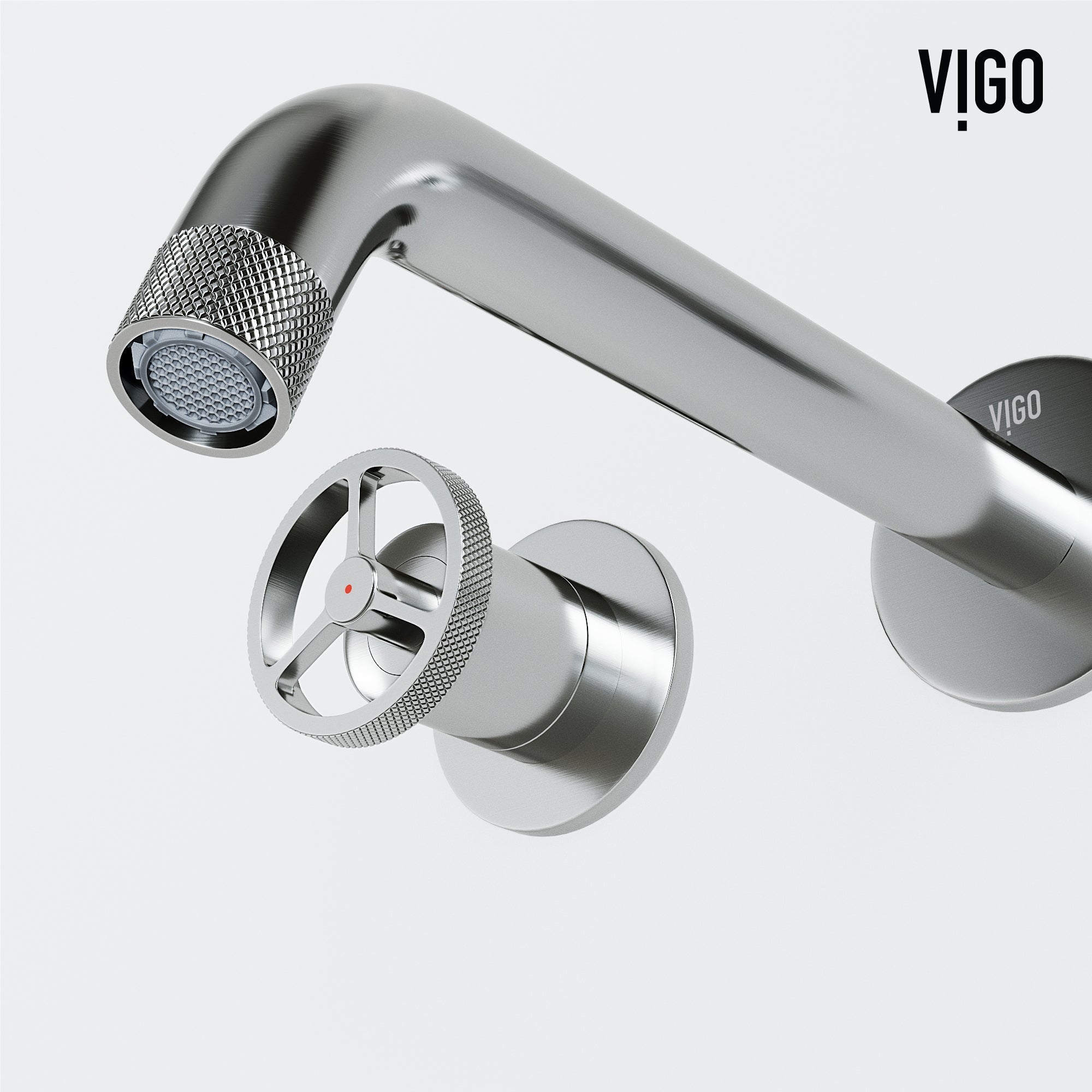 Modern wall mount faucet with included components and corrosion resistant brass body