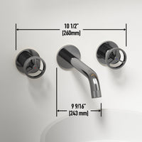 Contemporary style wall mount faucet with NPSM connections and low lead compliance