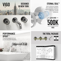 Wall mount bathroom faucet with ceramic disc valves and tarnish resistant chrome