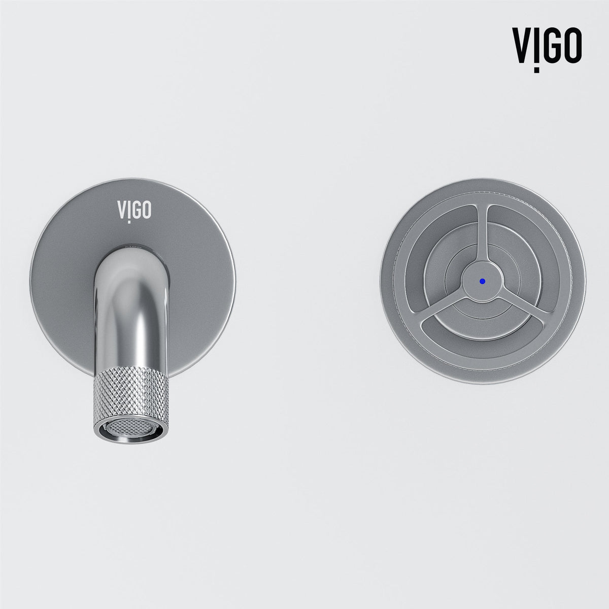 Chrome faucet with knob handles and low arc spout for modern bathrooms