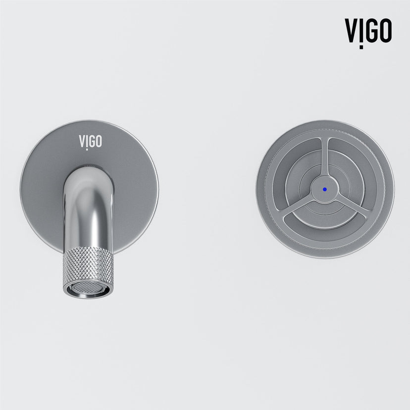 Chrome faucet with knob handles and low arc spout for modern bathrooms