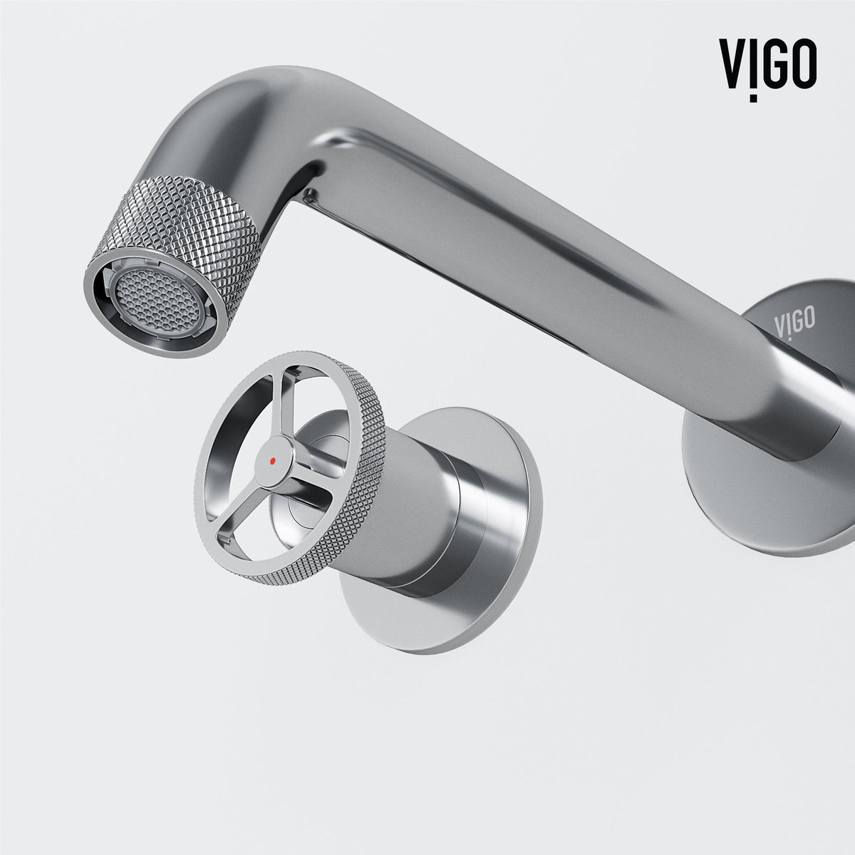 Modern wall mount faucet with included components and corrosion resistant brass body