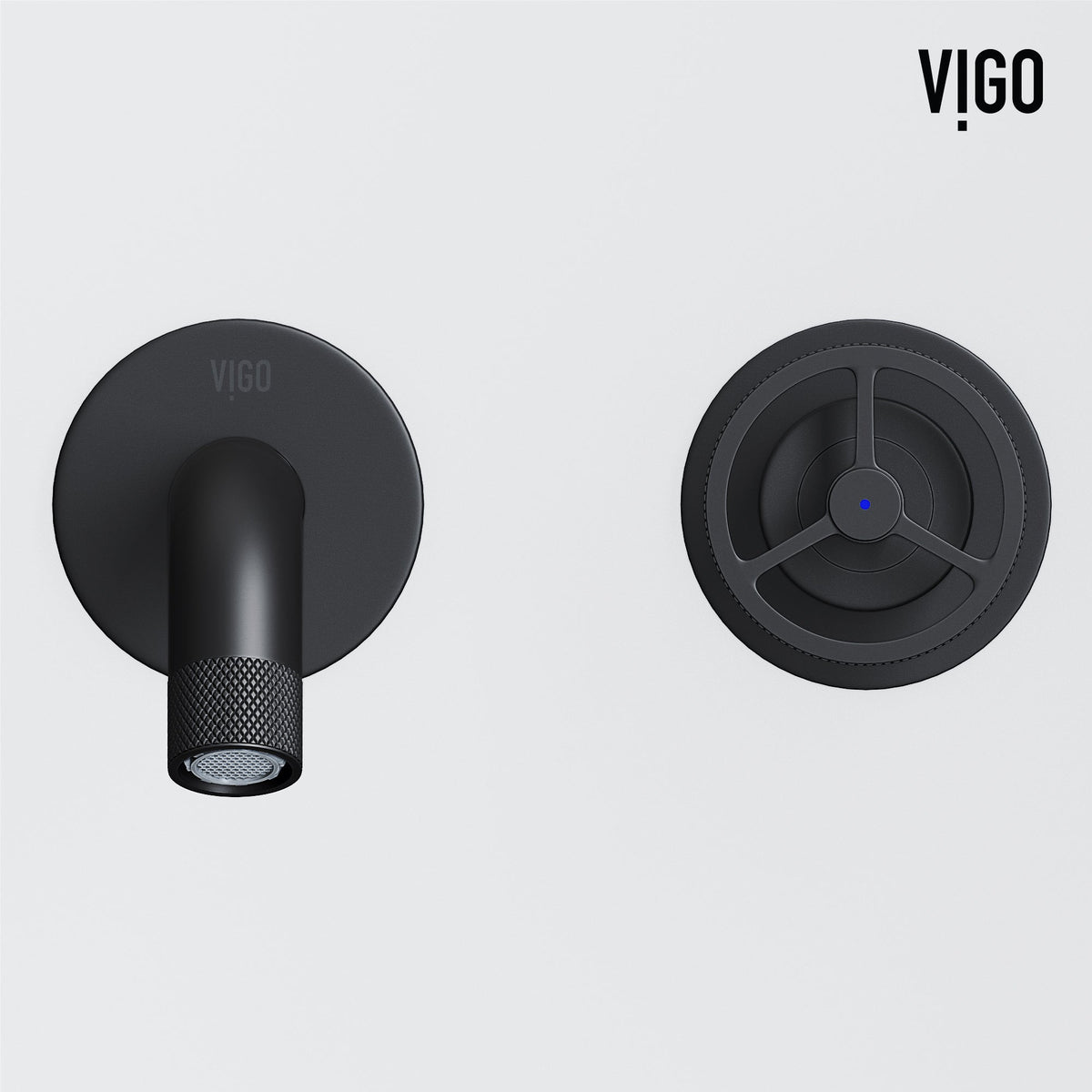 Matte black faucet with knob handles and low arc spout for modern bathrooms