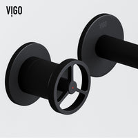 Brass hardware wall mount faucet with fingerprint resistant finish and drip free operation