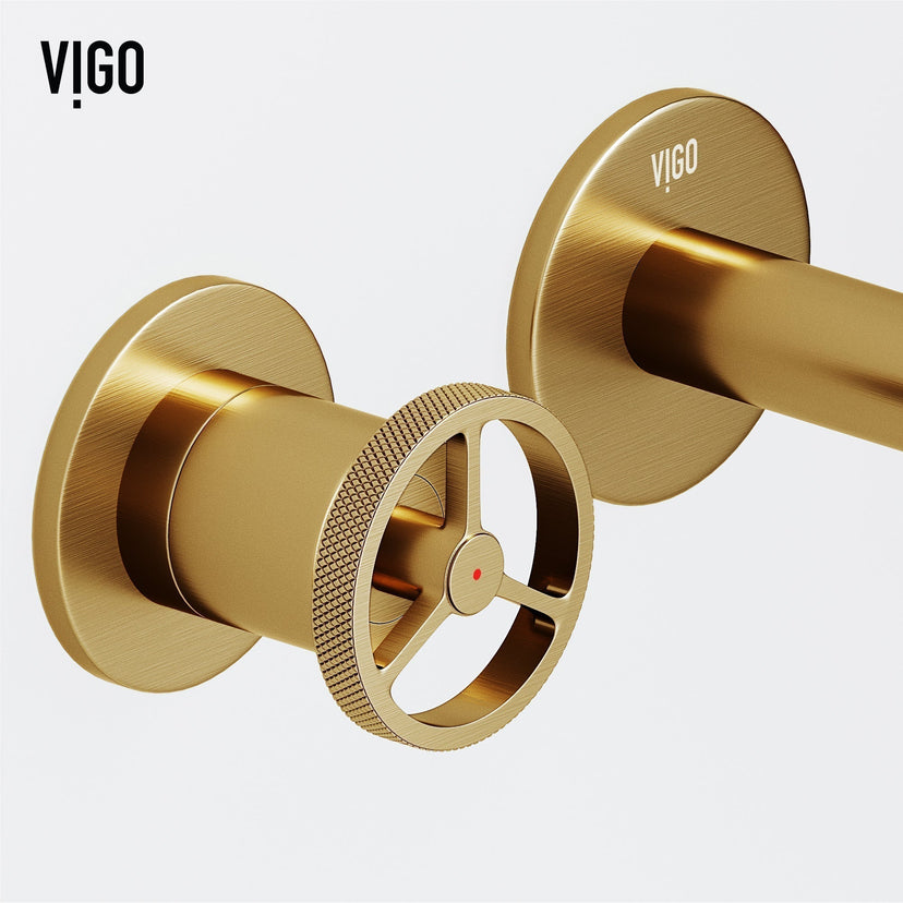 Brass hardware wall mount faucet with fingerprint resistant finish and drip free operation