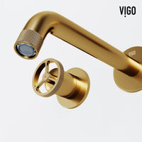 Modern wall mount faucet with included components and corrosion resistant brass body