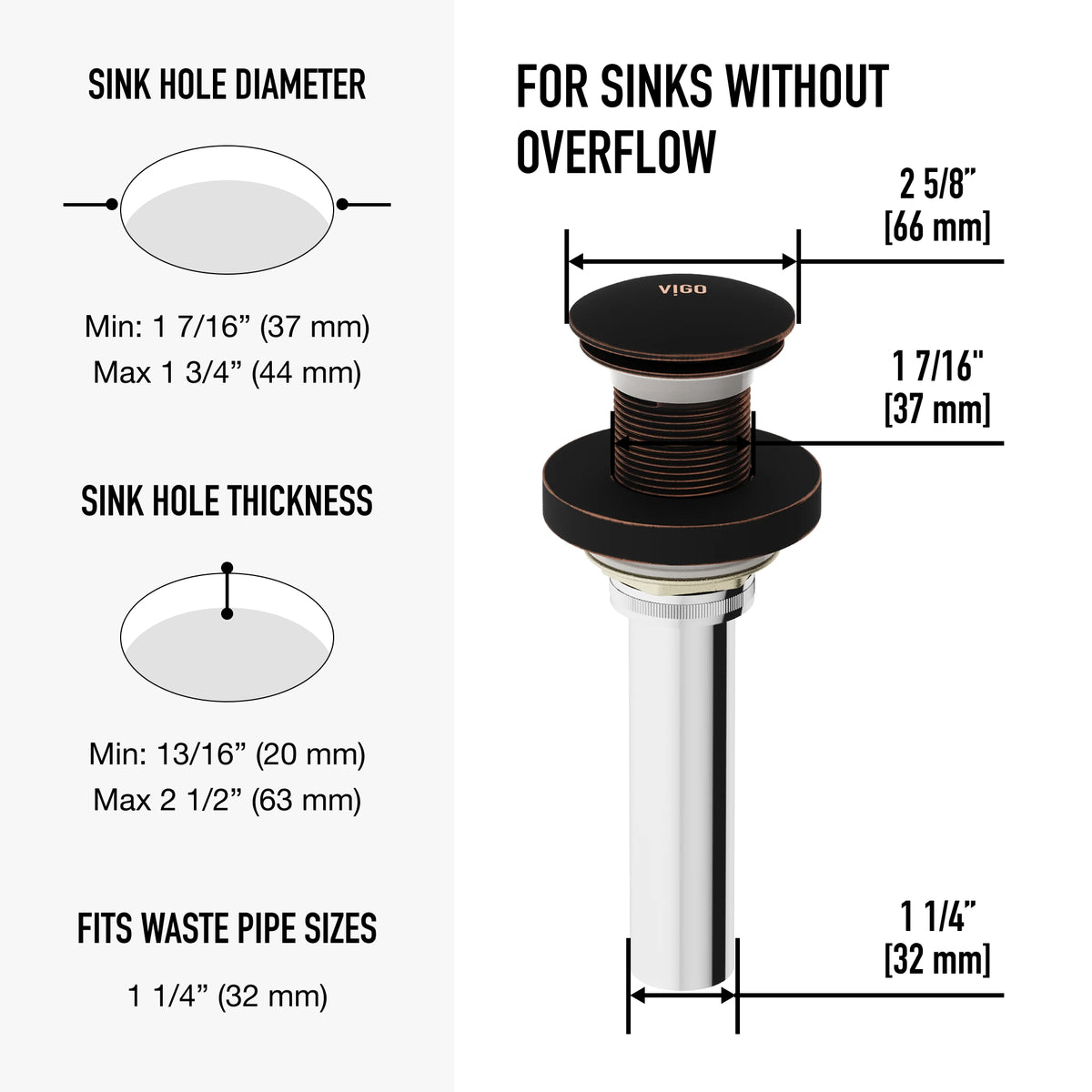 Elan  Bathroom Sink Pop Up Drain Stopper