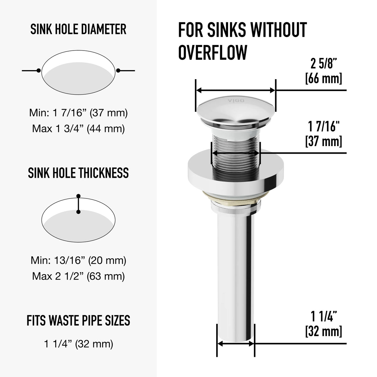 Elan  Bathroom Sink Pop Up Drain Stopper