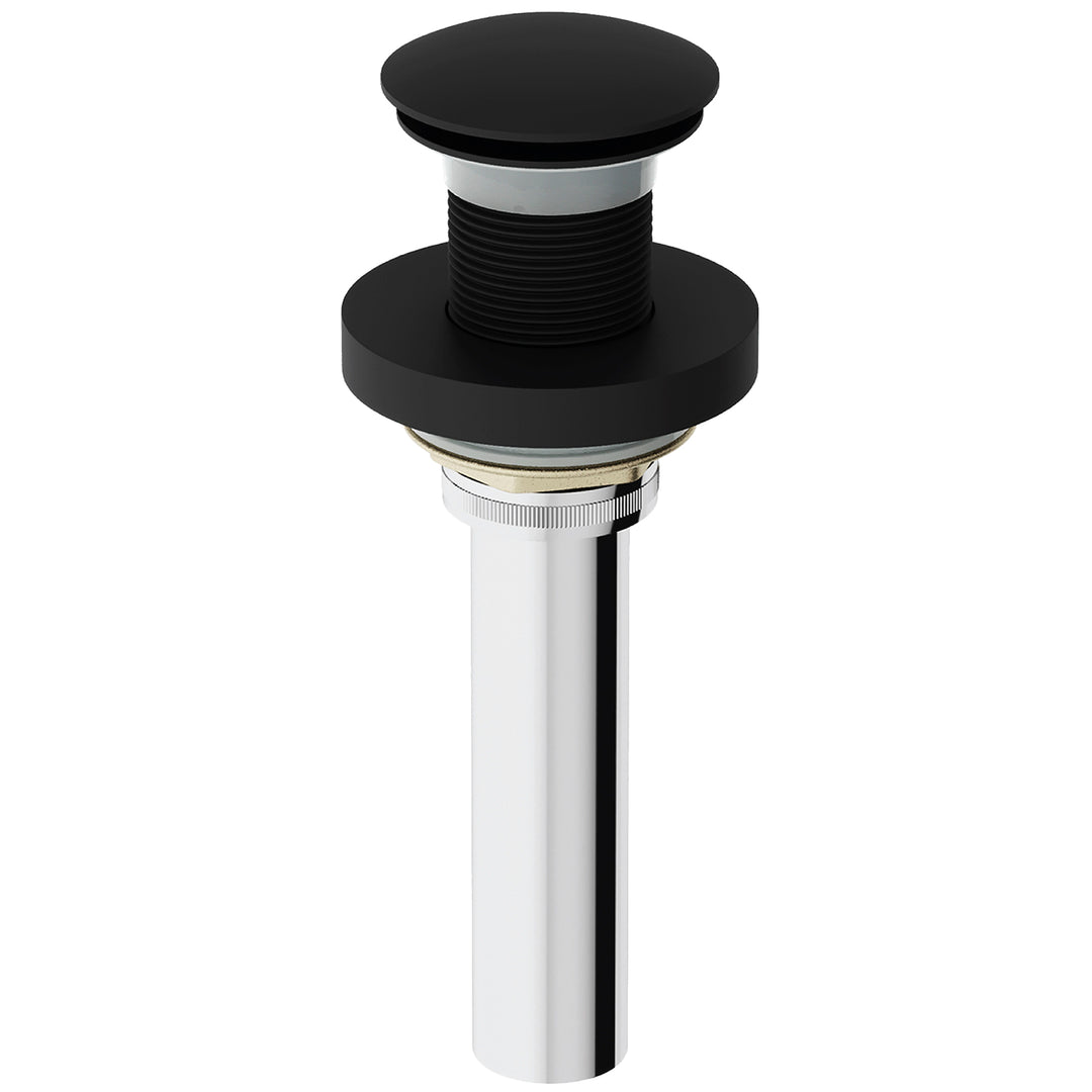 Round brass faucet accessory in matte black finish, modern design, 8-inch height