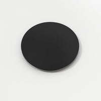 Round brass faucet accessory in matte black finish, modern design, 8-inch height