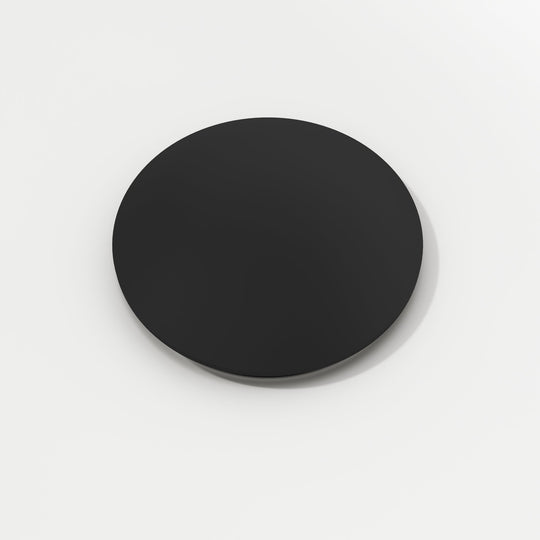 Round brass faucet accessory in matte black finish, modern design, 8-inch height